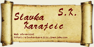 Slavka Karajčić vizit kartica